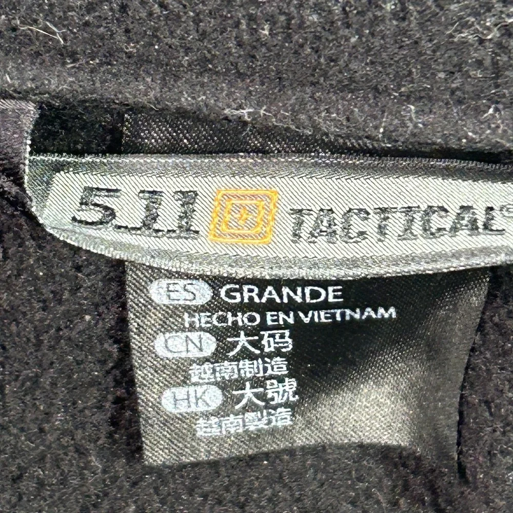 5.11 Tactical Jacket Mens‎ Large Black Softshell Lined Full Zip Windbreaker